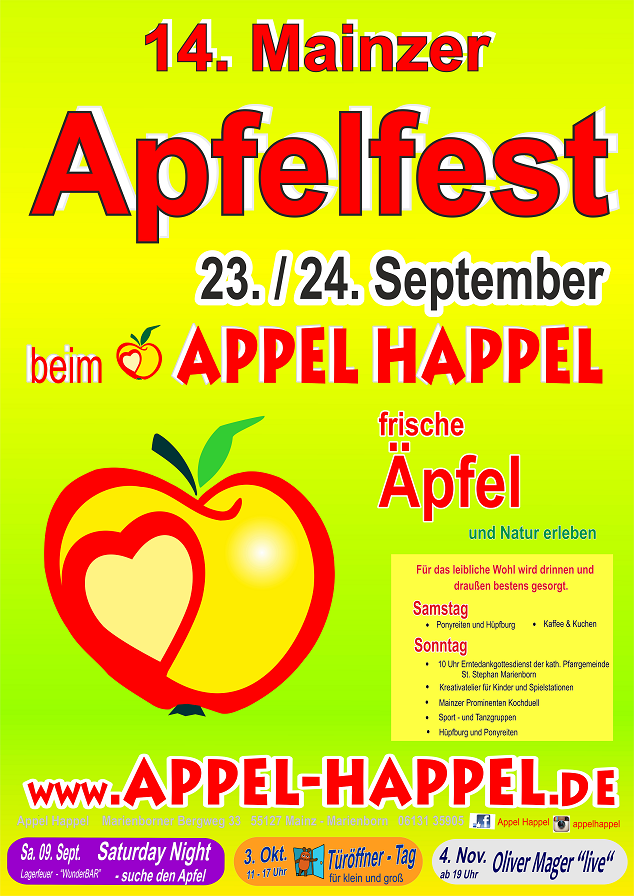 Flyer Hoffest APPEL-HAPPEL in Mainz