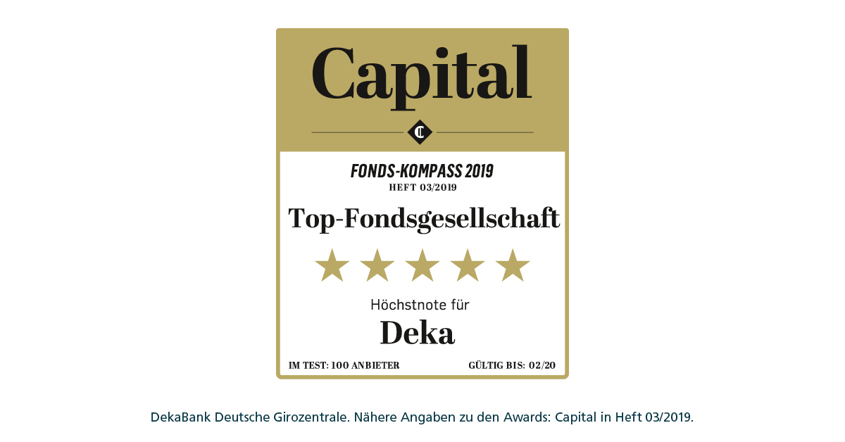 Auszeichnung von Capital − Top-Fondsgesellschaft Deka