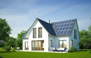 Einfamilienhaus mit Solarpaneelen – Baufinanzierung Förderung Rheinland-Pfalz