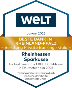 Welt Siegel Bankentest. Sieger in der Kategorie Beratung Private Banking.