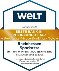 Welt Siegel Bankentest. Sieger in der Kategorie Beratung Private Banking.